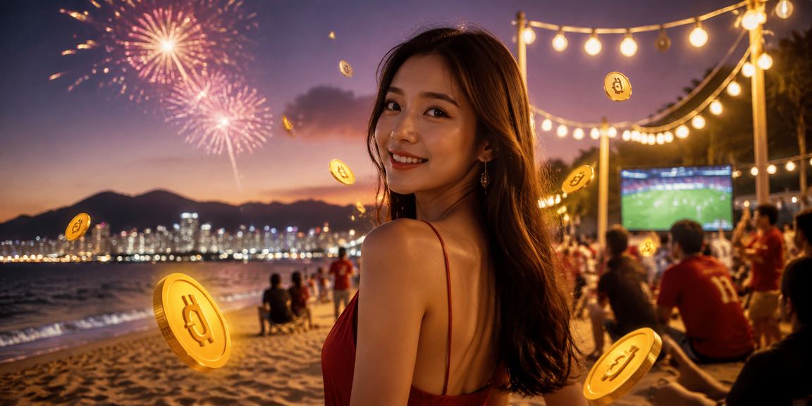 Người hâm mộ thể thao trên bờ biển Đà Nẵng theo dõi kèo cược qua điện thoại